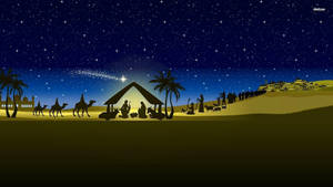 Christmas Scenes Birth Of Jesus Christ Wallpaper