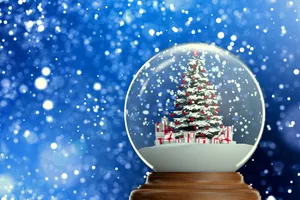 Christmas Snow Globe Decoration Wallpaper