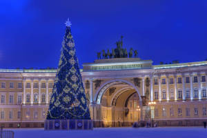 Christmas Tree In Kazan Cathedral Wallpaper