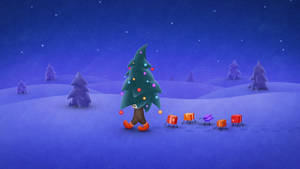 Christmas Tree In The Snow Wallpaper