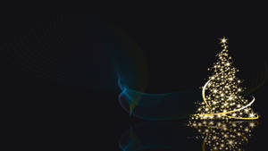 Christmas Tree On A Black Background Wallpaper