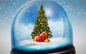 Christmas Tree Snow Globe Wallpaper