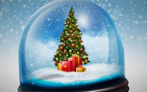Christmas Tree Snow Globe Wallpaper
