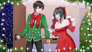 Christmas With Yandere Simulator Characters Wallpaper