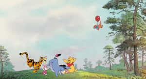 Christopher Robin And Winnie The Pooh Enjoying A Sunny Day In The Hundred Acre Wood Wallpaper