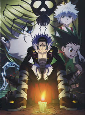 Chrollo Lucilfer In His Iconic Phantom Troupe Outfit Wallpaper