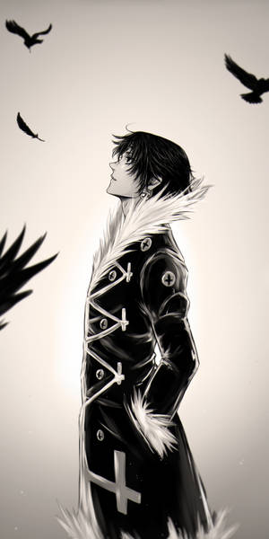 Chrollo With Birds Hunter X Hunter Iphone Wallpaper