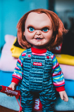 Chucky In Supreme Outfits Wallpaper