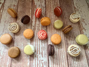 Cinnamon Design Tasty French Macaron Pastries Wallpaper