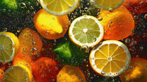Citrus Fruit Slices Underwater Wallpaper