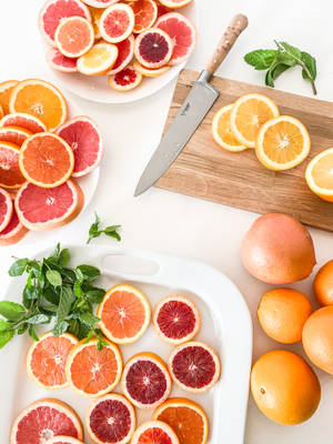 Citrus Fruit Slices Wallpaper