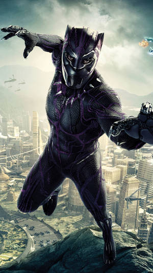 City Buildings Black Panther Android Wallpaper
