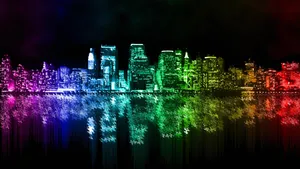 City Buildings In Rgb Wallpaper