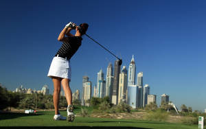 City Girl Golfing Desktop Background Wallpaper