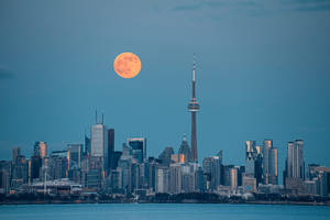 City Night Moon Wallpaper