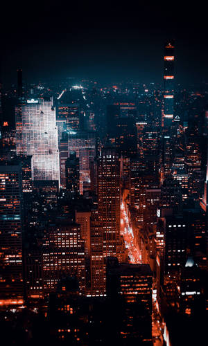 City Night Red Lights Wallpaper