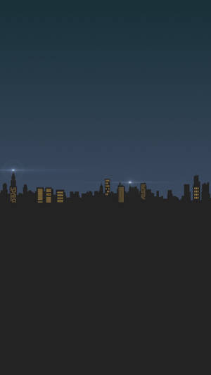 Cityscape Silhouette Minimal Dark Iphone Wallpaper