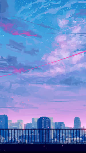 Cityscapes Pink And Blue Aesthetic Wallpaper
