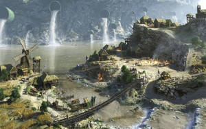 Civilization 5 Hanging Bridge In River Wallpaper
