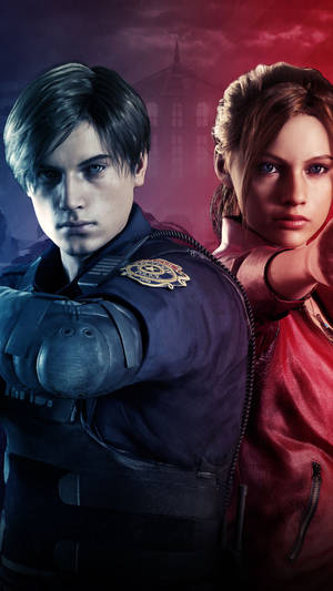 Claire Redfield And Leon Resident Evil 2 Remake Wallpaper
