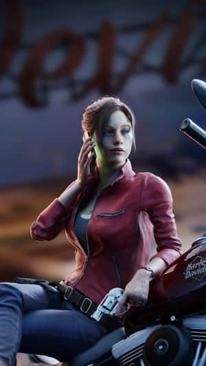 Claire Redfield Fights For Survival In Resident Evil 2 Wallpaper