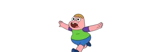 Clarence Running On White Background Wallpaper