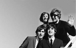 Classic Beatles Monochrome Wallpaper