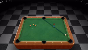 Classic Billiard Pool Table On A Checkered Floor Wallpaper