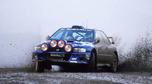 Classic Car In Muddy Offroad Wallpaper