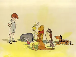 Classic Childrens Book Characters Gathering Wallpaper