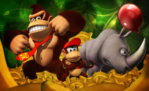 Classic Donkey Kong Game Action Wallpaper