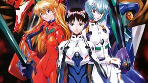 Classic Evangelion Art Style Wallpaper