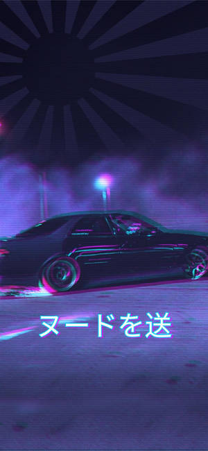 Classic Jdm Aesthetic With Flag Wallpaper