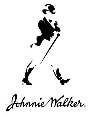 Classic Johnnie Walker Logo On A Black Background Wallpaper