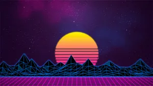 Classic Retrowave Sun Wallpaper