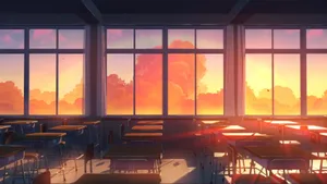 Classroom During Sunset Wallpaper