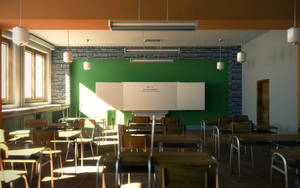 Classroom With Bright Sunlight Wallpaper