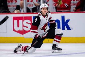 Clayton Keller Arizona Coyotes Warm Up Wallpaper