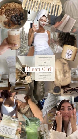 Clean Girl Aesthetic Collage Wallpaper