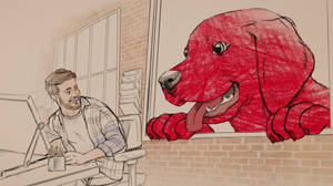 Clifford The Big Red Dog Sketch Art Wallpaper