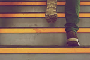 Climbing Up Stairs Shoe Sole Wallpaper