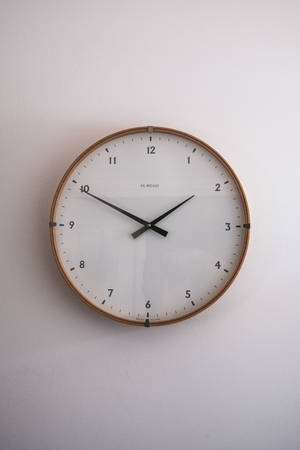 Clock With Wooden Frame Wallpaper