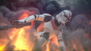 Clone Trooper Burning Wallpaper
