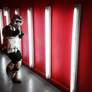 Clone Trooper In Red Wall Wallpaper