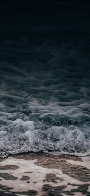 Close-up Foamy Beach Wave Iphone Wallpaper