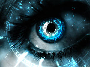 Close-up Of A Brilliant Blue 3d Eye Wallpaper