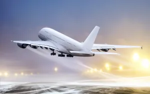 Close Up Of A Jumbo Jet Taking Off Wallpaper