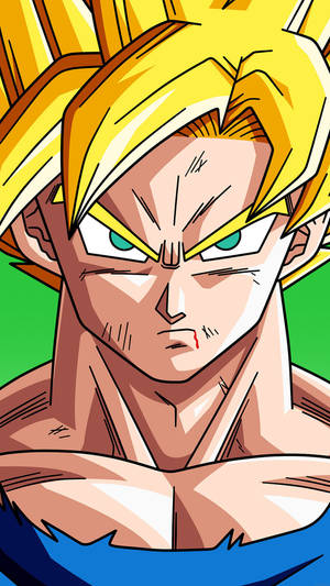 Close Up Portrait Saiyan Son Goku Iphone Wallpaper
