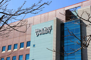 Close-up Wayne State University School Building Wallpaper