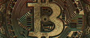 Closeup Bitcoin Crypto Background Wallpaper